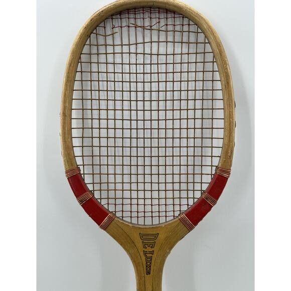 Vintage 1920s WLS Sears Radio Wood DELUXE Tennis Racquet Wright & Ditson Antique - Picture 8 of 8